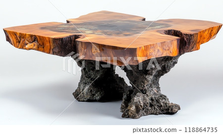 Unique wooden coffee table with resin surface Unique wooden coffee table with resin surface 118864735