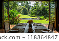 Dining area with nature view 118864847