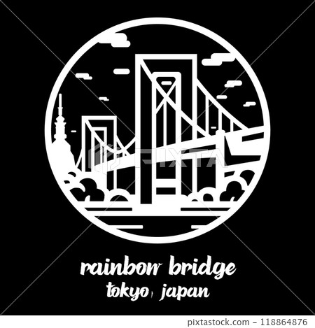 Circle Icon Rainbow Bridge. vecor illustration 118864876