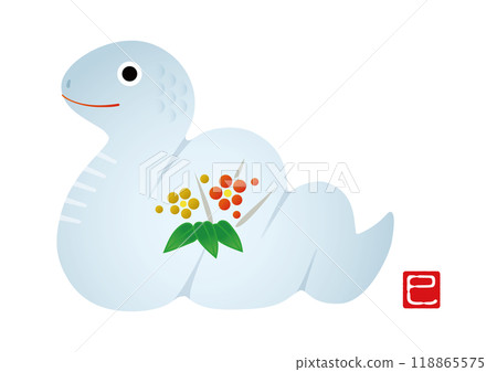 2025 New Year's card, snake year, snake, zodiac ornament 118865575