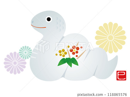 2025 New Year's card, snake year, snake, zodiac ornament 118865576