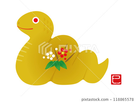 2025 New Year's card, snake year, snake, zodiac ornament 118865578