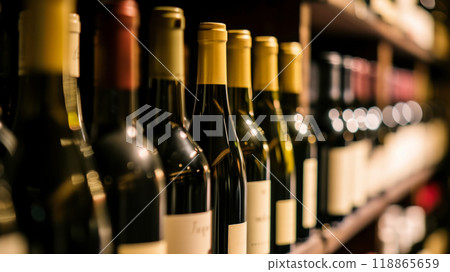 Assortment of wine in a wine store 118865659