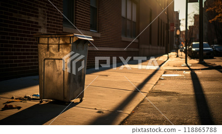 Lonely trash can 118865788