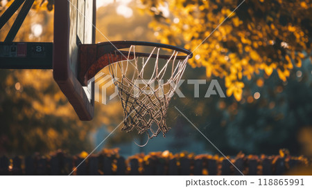 Close up of a basketball hoop Close up of a basketball hoop 118865991