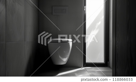 Bathroom in subdued gray tones 118866033