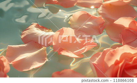 Rose petals on the water. 118866108