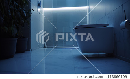 Modern minimalist bathroom design. 118866109