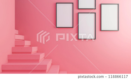 Room interior in pink. 118866117