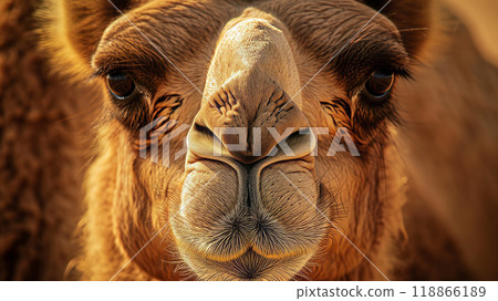 Close-up portrait of a camel. 118866189
