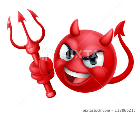 Devil Emoji Emoticon Man Face Cartoon Icon Mascot 118866215