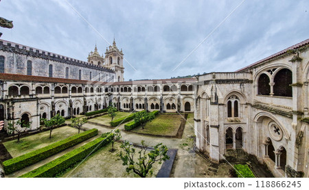 Cloister of Silence at Alcobaca monastery, Mosteiro de Santa Maria de Alcobaca at Alcobaca, Portugal 118866245