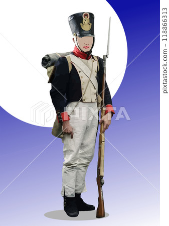 Soldiers of Napoleon's Imperial Old Guard Grenadiers. 3d hand drawn vector illustration Soldiers of Napoleon's Imperial Old Guard Grenadiers. 3d hand drawn vector illustration 118866313