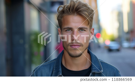 Portrait of a handsome man on a city street 118866569
