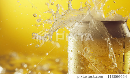 Beer splashing from a can 118866634