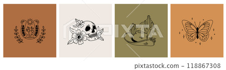 Cards with western elements 118867308