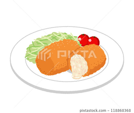 Illustration of crab cream croquette Illustration of crab cream croquette 118868368