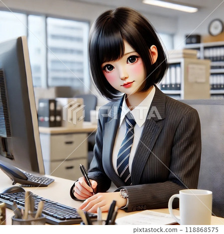 工作在書桌的一名婦女 工作在書桌的一名婦女 118868575