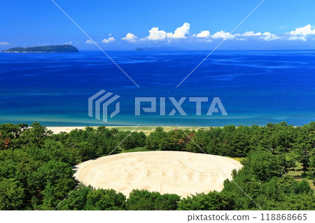 [香川縣] 晴天時從錢瀉展望台看到的錢瀉砂（琴品公園） 118868665