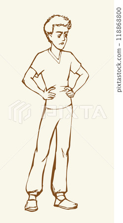 Vector drawing. Small angry boy 118868800