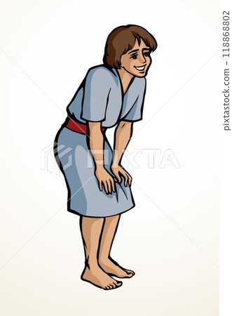 Vector drawing. Young girl playing 118868802
