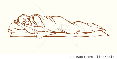 Vector drawing. Ancient sleeping man 118868812