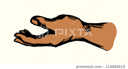 Young human hand. Vector drawing Young human hand. Vector drawing 118868819