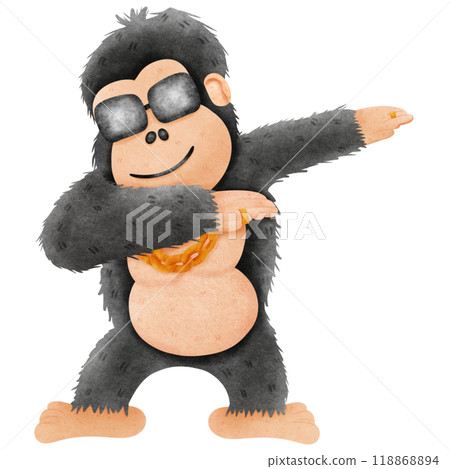 A cartoon gorilla wearing sunglasses and pretending to be dapping 118868894