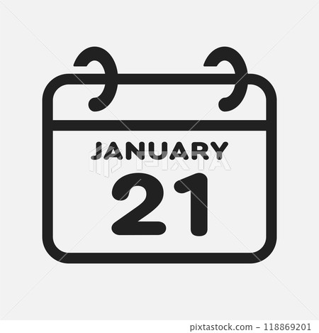 Icon page calendar day - 21 January 118869201