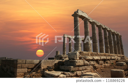 Temple of Poseidon, Attica peninsula, Greece 118869226