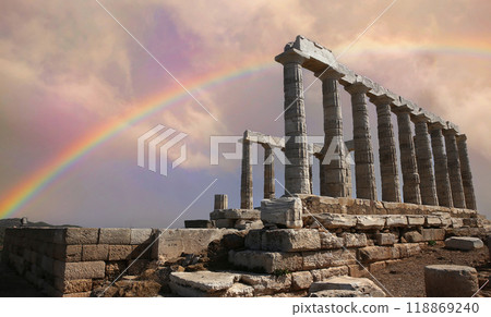 Temple of Poseidon, Attica peninsula, Greece Temple of Poseidon, Attica peninsula, Greece 118869240