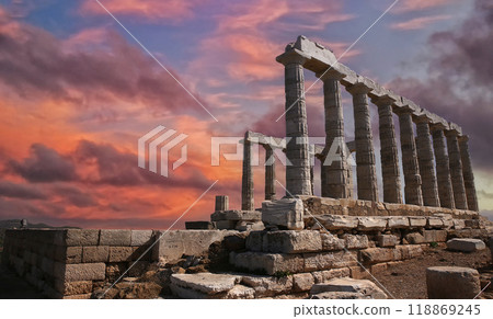 Temple of Poseidon, Attica peninsula, Greece Temple of Poseidon, Attica peninsula, Greece 118869245