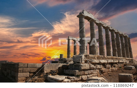 Temple of Poseidon, Attica peninsula, Greece 118869247