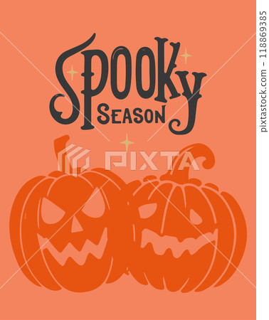 Halloween greeting card with hand drawn vector illustrations. Halloween greeting card with hand drawn vector illustrations. 118869385