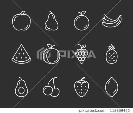 Fruit Line Icons 118869465