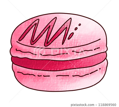 Simple and easy strawberry macarons, analog style 118869560