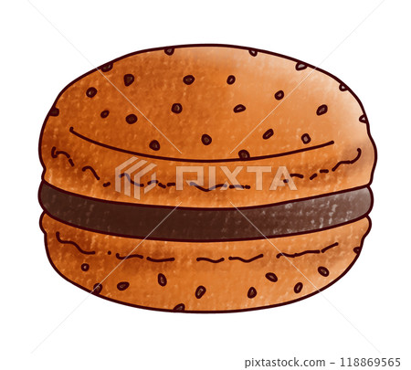 Simple chocolate chip macarons in an analog style 118869565