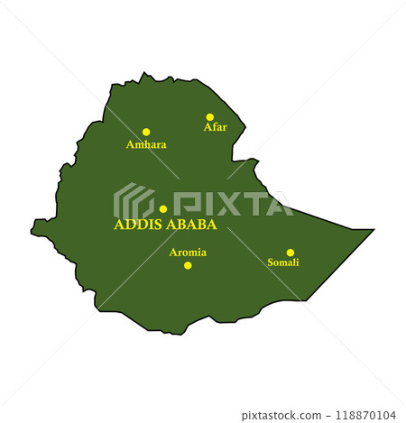 Ethiopia country map 118870104