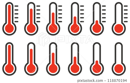 Thermometer simple vector illustration set 118870194