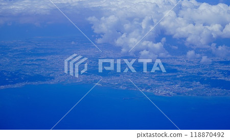 Aerial photograph of the Henoko area in Nago City, Okinawa Prefecture Aerial photograph of the Henoko area in Nago City, Okinawa Prefecture 118870492