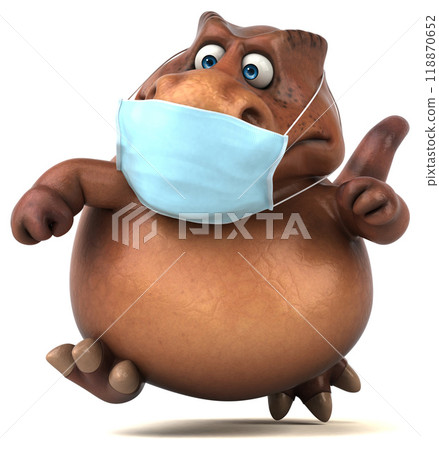 Fun 3D cartoon Dinosaur with a mask 118870652