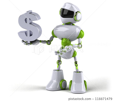 Green robot - 3D Illustration 118871479