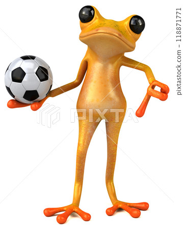 Fun yellow frog - 3D Illustration 118871771