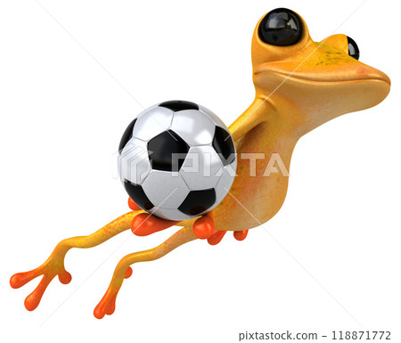 Fun yellow frog - 3D Illustration Fun yellow frog - 3D Illustration 118871772