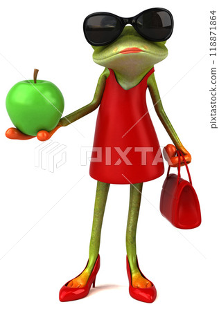 Fun frog - 3D Illustration Fun frog - 3D Illustration 118871864