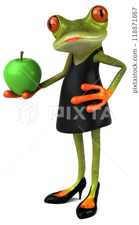 Fun frog - 3D Illustration Fun frog - 3D Illustration 118871867