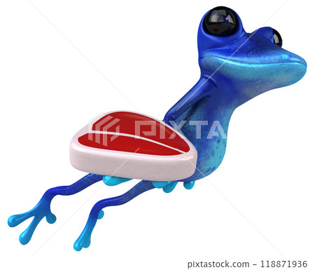 Fun blue frog - 3D Illustration Fun blue frog - 3D Illustration 118871936