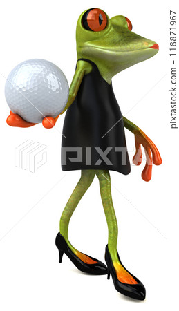 Fun frog - 3D Illustration Fun frog - 3D Illustration 118871967