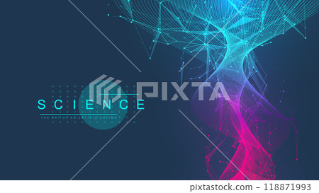 Scientific tree concept of network connection background. Database branch information. Futuristic code flow element. Big data technology. Data tree vector illustration. 118871993