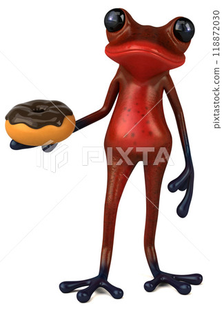Fun red frog - 3D Illustration Fun red frog - 3D Illustration 118872030